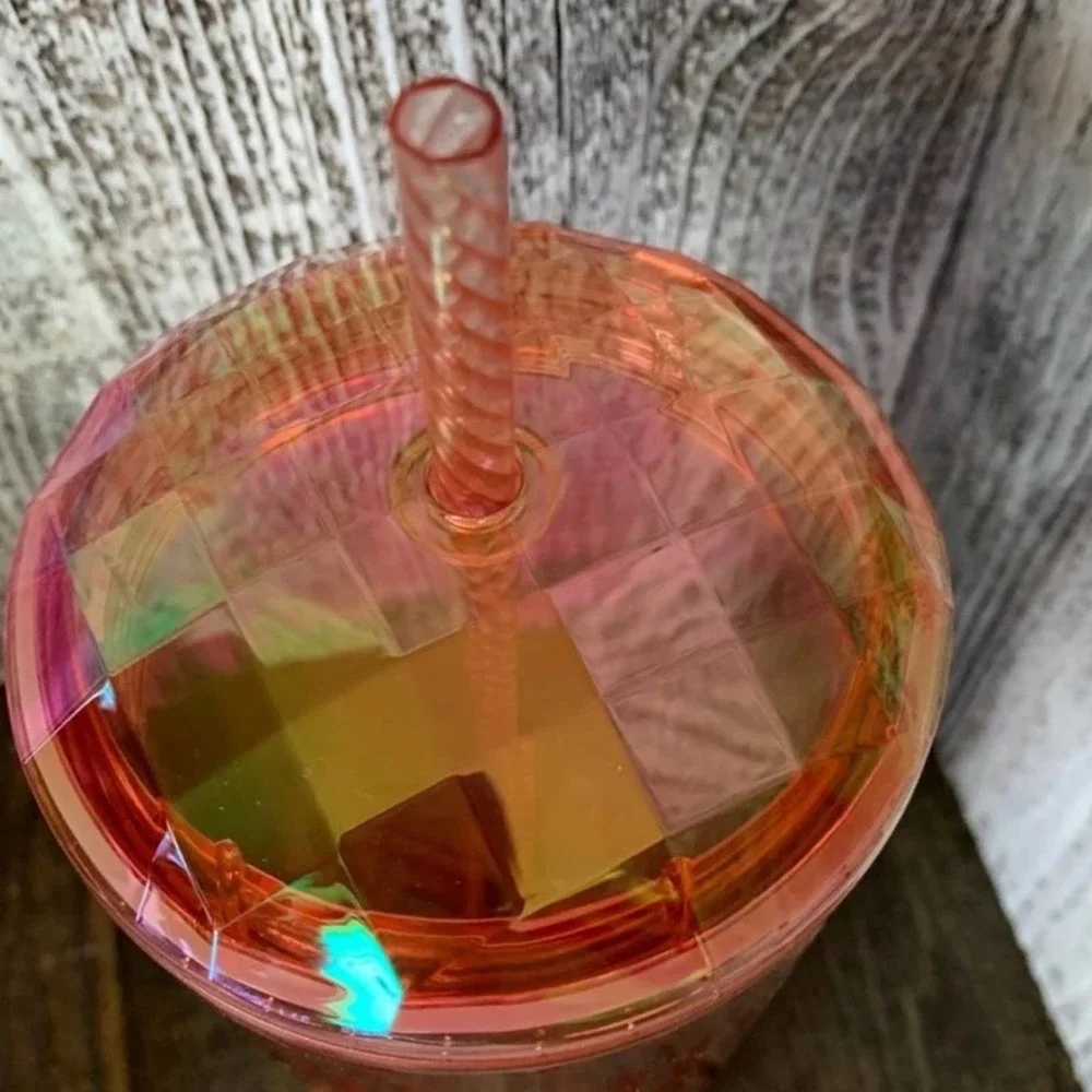 🆕 NWT Starbucks Collectable Iridescent Rose gold Pink Venti Iced Dome Tumbler